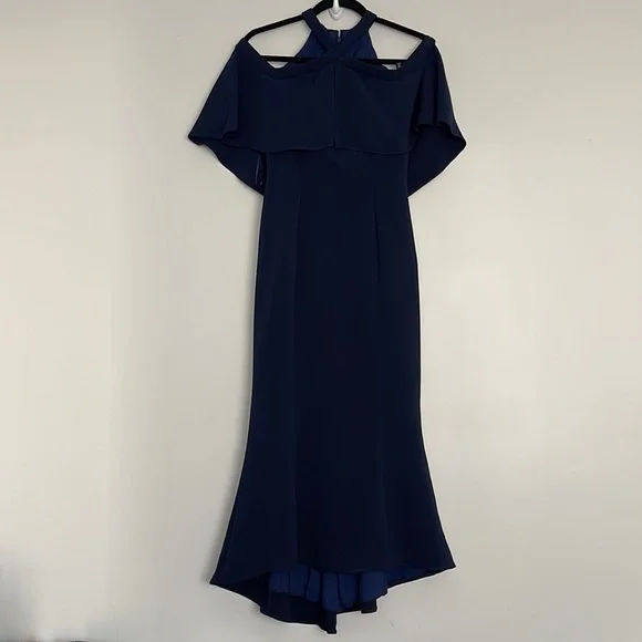 Carmen Marc Valvo Dresses | Carmen Marc Valvo Kayla Ruffle Halter-Neck Ball Gown Navy Size 2 Formal Dress | Color: Blue | Size: 2 | Annef08's Closet Carmen Marc Valvo Dresses | Carmen Marc Valvo Kayla Ruffle Halter-Neck Ball Gown Navy Size 2 Formal Dress | Color: Blue | Size: 2 | Annef08's Closet